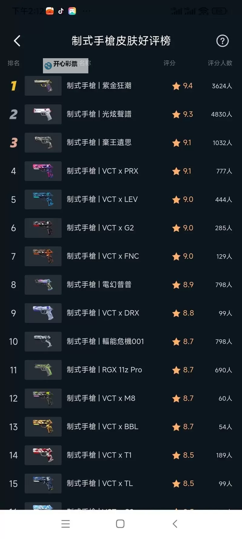 《无畏契约》VCTCN联赛部分皮肤泄露图1